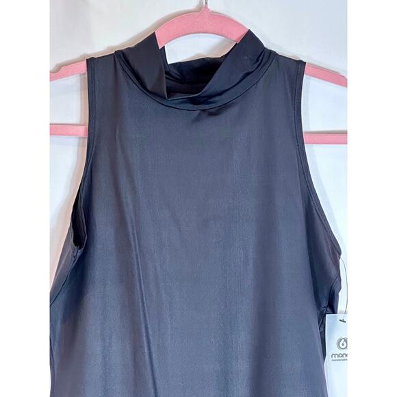 Mono b High Cowl Neck Sleeveless Bodysuit Black L - Picture 5 of 11